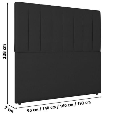 Cabeceira Cama Box Casal Queen Size Ivana 160cm Sintético Preto - Abmaza