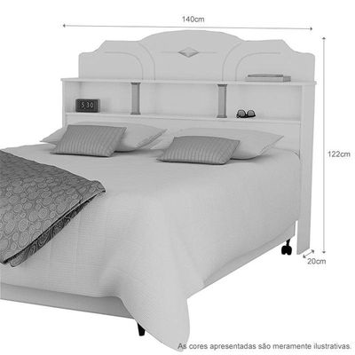Cabeceira Box Casal Estrela 1,40 Branco - Vitamov 0410410