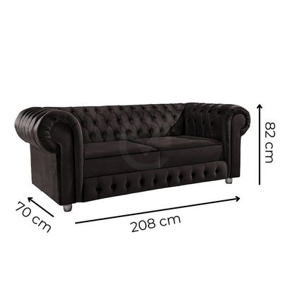 Kit Sofá E Poltrona Chesterfield Bourbon Via Encanto Courano Verde