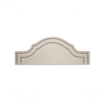 Cabeceira King Luxo 193x60 Courino Off White Tachas Fumê