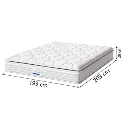 Colchão Casal King Molas Ensacadas Granville Com Pillow 193x203x28cm Branco Probel Branco