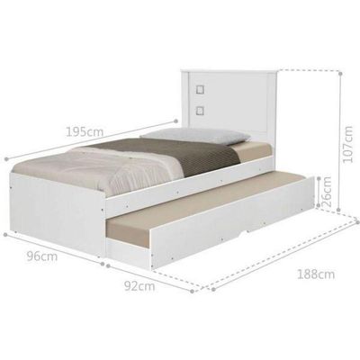 Cama Solteiro Barcelona Com Auxiliar Branco Tebarrot
