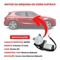 Motor Vidro Eletrico Direito Universal Mabuchi 12v 8 Dents