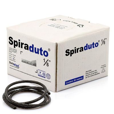 Organizador De Fios E Cabos Spiraduto 1-8 Preto - 20 Metros