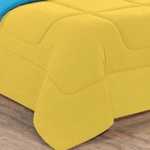 Edredom Malha 100% Algodão Gran Moratta 1 Peça Casal - Amarelo-azul Turquesa.