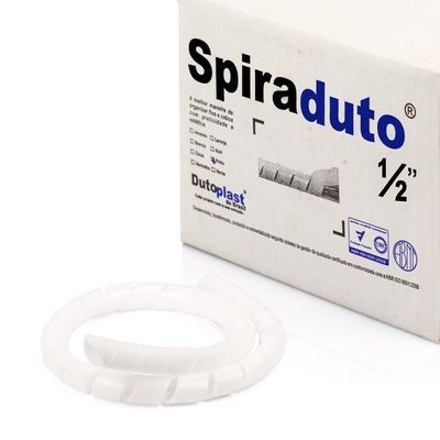 Organizador Fios E Cabos Spiraduto 1-2 Branco - 10 Metros