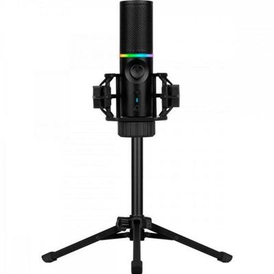 Microfone Gamer Streamplify Mic Tripod Com Tripé Preto Rgb