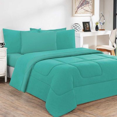 Edredom Malha 100% Algodão Gran Moratta 1 Peça King - Verde Jade-verde Jade