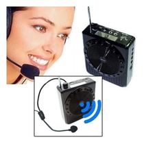 Megafone Portatil Amplificador Kit Professor Com Radio Fm, Microfone E Usb E Sd Recarregavel