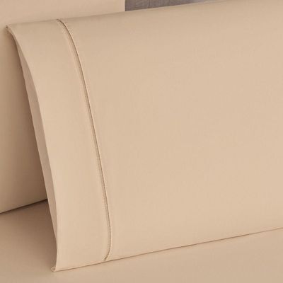 Jogo Cama Lençol Home Basic Solteiro 180 Fios C/ Ponto Palito 2 Peças - Cáqui