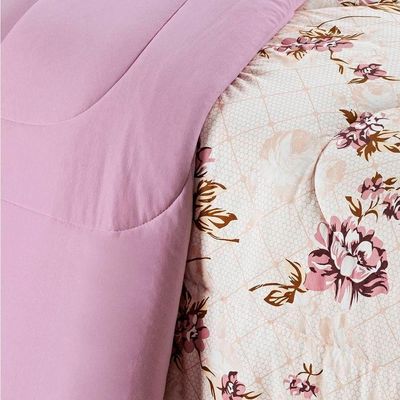 Edredom Queen Dupla Face Quality Malha 100% Algodão 1 Peça Rose