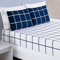 Jogo De Cama Lençol 200 Fios Austin King 03 Peças - Marinho