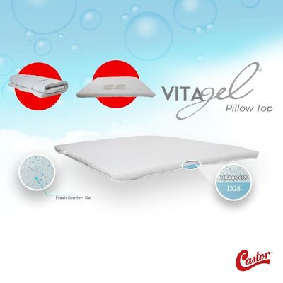 Pillow Top Castor Queen Vitagel 158x198x5cm