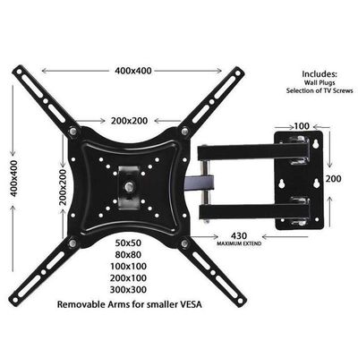 Suporte Tv Led Lcd 14 A 55 Polegadas Tri Articulado
