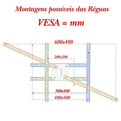Suporte Teto 2tv 10" A 65" Vesa 600x400 360° 75 Cm Preto