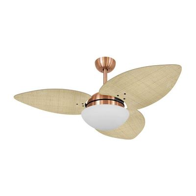 Ventilador De Teto Dormamu Cobre 3 Pás Palmae Natural 220v 220V