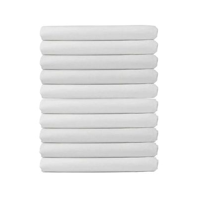 Kit 10 Lençol Clinica Hospital Hotel Algodão Percal Branco