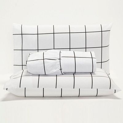 Jogo De Lençol Lines Casal Micropercal 180fios 3 Peças - Branco