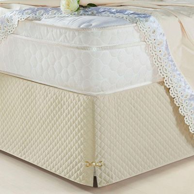 Saia Box Solteiro Olimpo Microfibra Matelassê - Bege