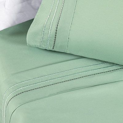 Jogo De Lençol Queen Yara Bordado 4 Peças Verde