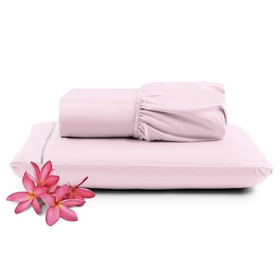 Jogo De Lençol Primor Solteiro 2 Peças Percal 400 Fios Ponto Palito - Rosa