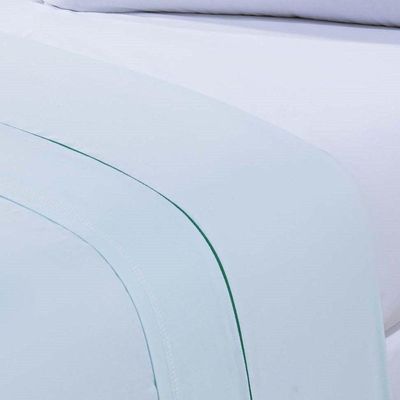 Jogo De Cama Lençol 100% Algodão Percal 150 Fios Queen Gran Moratta 4 Peças Branco E Verde