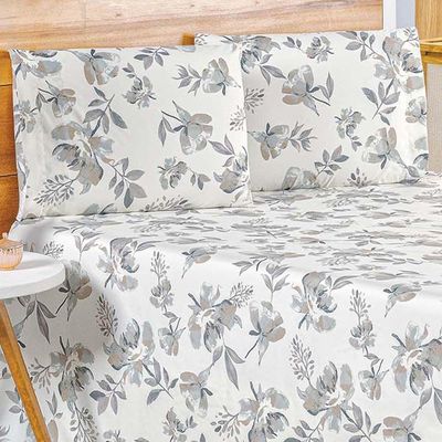 Jogo De Lençol Lidian Queen 3 Peças Hiperpercal Estampado 180 Fios - Capri Floral