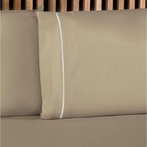 Jogo De Lençol Casal Padrão Percal 200 Fios 3 Peças - Caqui