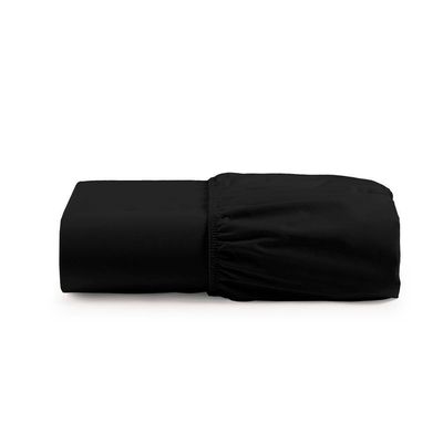 Lençol Solteiro Cintilante Percal 180 Fios 100% Algodão Com Elástico - Preto