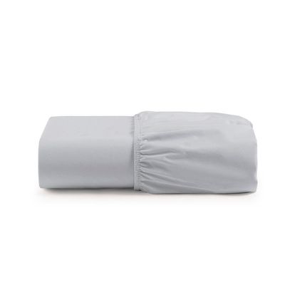 Lençol Cintilante King Percal 180 Fios 100% Algodão Com Elástico - Cinza