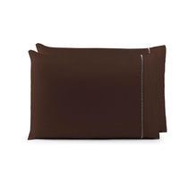 Par De Fronhas 70cm X 50cm 2 Peças Laura 100% Poliéster Toque Percal 200 Fios Cor:tabaco