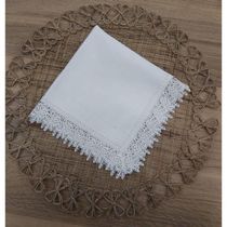 Guardanapo Branco Com Renda 45x45cm