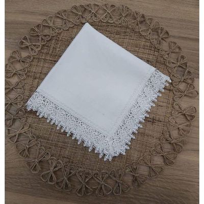 Guardanapo Branco Com Renda 45x45cm