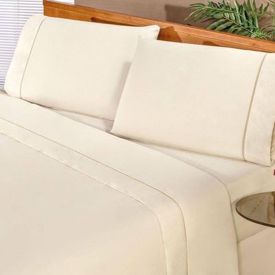 Jogo De Cama Queen Elegance 180 Fios 04 Peças - Palha
