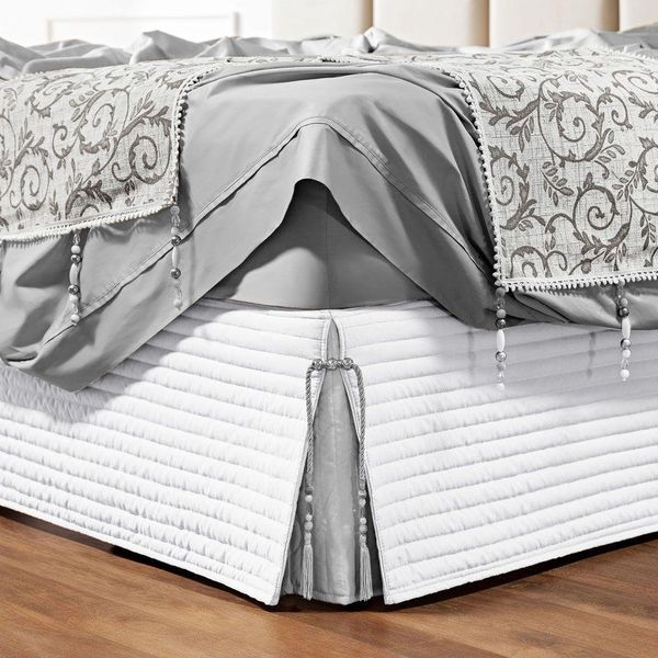 Saia Cama Box Casal Stylle 200 Fios Matelado Branca