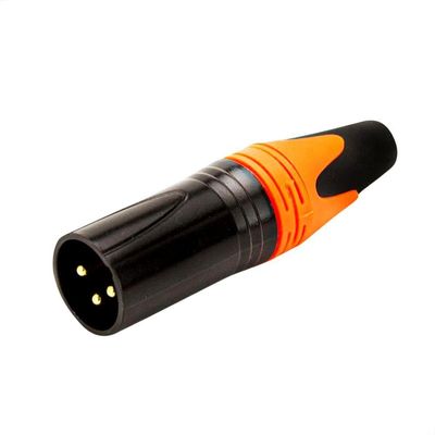 Conector Xlr Macho Profissional Laranja