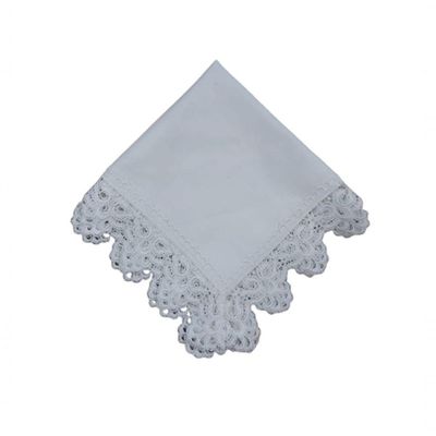 Guardanapo Com Renda Branco Pérola 45x45cm