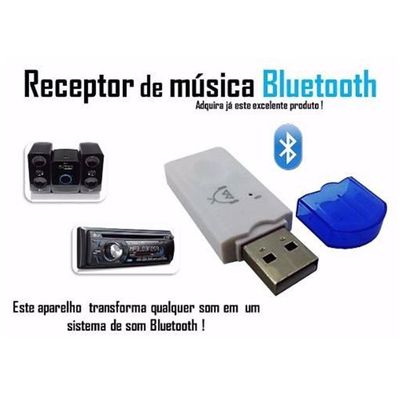 Transmissor Receptor Bluetooth Usb Adaptador Musica Carro2 Az -Br