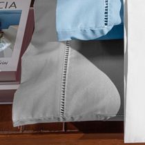 Par De Fronhas 70cm X 50cm 2 Peças Paris 100% Algodão Percal 150 Fios Cor:cinza