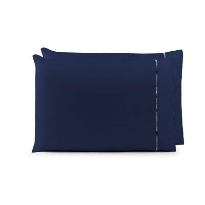 Par De Fronhas 70cm X 50cm 2 Peças Laura 100% Poliéster Toque Percal 200 Fios Cor:azulmarinho