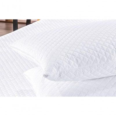 Kit Protetor De Travesseiro Impermeável Bia 02 Peças - Branco.