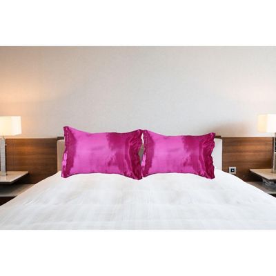 Par Fronhas Cetim Seda Luxo Antifrizz 50x70cm - Magic Enxovais Pink