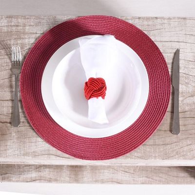 Americano Requinte Liso Para Mesa Redondo 38cm Bordô