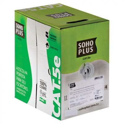 Cabo Lan U/Utp Cat.5E 24 Awg 4 Pares Cmx 305M Branco 100% Co