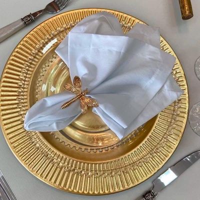 Sousplat De Mesa Redondo Primer Dourado Plástico Lyor 33cm