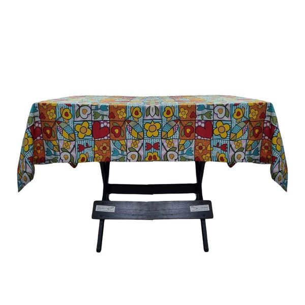 Toalha Mesa Oxford Estampado 1,50x1,50 4 Lugares Quadriculado