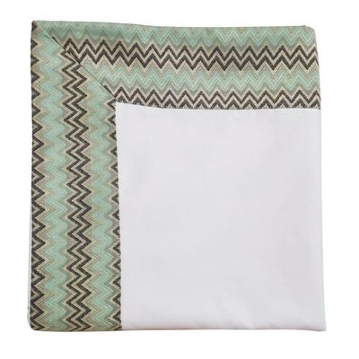 Toalha Mesa Gabardine Borda Jacquard 1,45x2,00 6 Lugares Branco