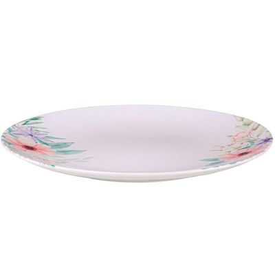 Kit Jogo De Prato Raso Jantar 6 Pessoas 6pçs Floratta 28cm