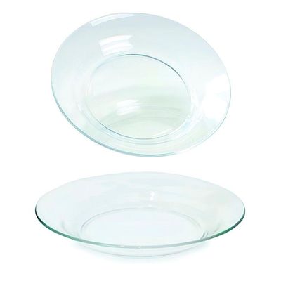 Kit Jogo Prato Fundo Sopa Transparente 6 Peças 22,5cm