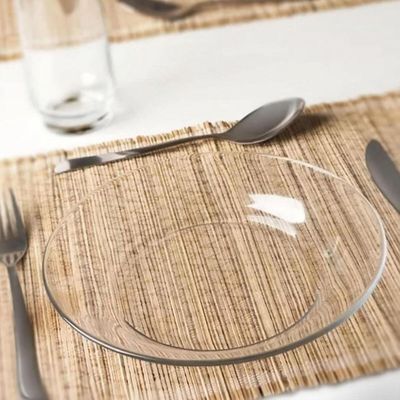 Kit Jogo Prato Fundo Sopa Transparente 6 Peças 22,5cm